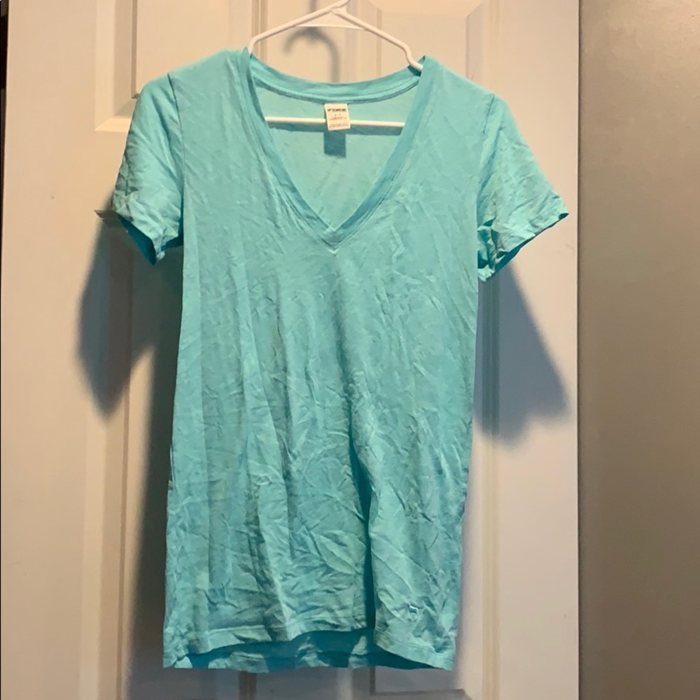 Light blue VS Pink V neck Tee